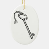 Antiek sleutel keramisch ornament (Achterkant)