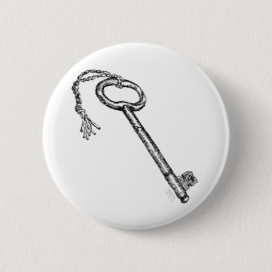 Antiek sleutel ronde button 5,7 cm (Voorkant)