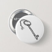 Antiek sleutel ronde button 5,7 cm (Voorkant /achterkant)
