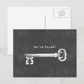 Antiek sleutel schoolbord Nieuw adres Verhuizen Aankondigingskaart (Voorkant / Achterkant)