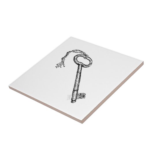 Antiek sleutel tegeltje (Zijkant)