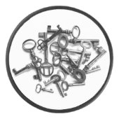 Antiek sleutels hockey puck (Voorkant)