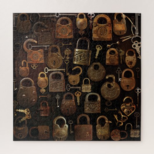 Antiek sloten uitdagende volwassenen legpuzzel (Verticaal)