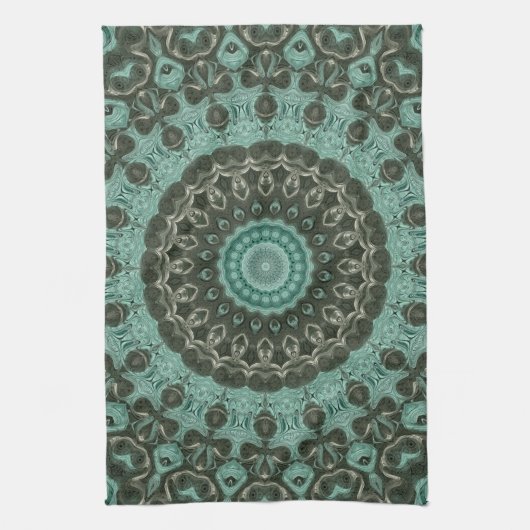 Antiek smaragd en turquoise medaillon theedoek (Verticaal)
