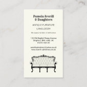 Antiek Sofa, opwinding Visitekaartje (Voorkant)