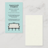 Antiek Sofa,  opwinding Visitekaartje (Voorkant / Achterkant)