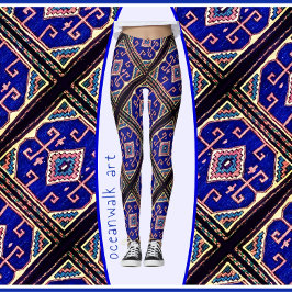 Antiek Soumak Oriental Rug Design Leggings