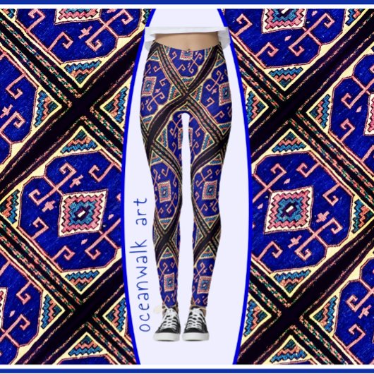 Antiek Soumak Oriental Rug Design Leggings