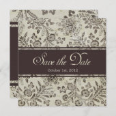  Antiek sparen de Datum Floral Douane Save The Date (Voorkant / Achterkant)