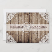 Antiek Sparkle Witte Kant Huwelijksuitnodiging Kaart (Voorkant)