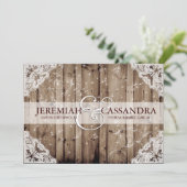 Antiek Sparkle Witte Kant Huwelijksuitnodiging Kaart (Staand voorkant)