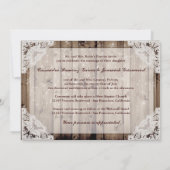 Antiek Sparkle Witte Kant Huwelijksuitnodiging Kaart (Achterkant)