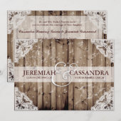 Antiek Sparkle Witte Kant Huwelijksuitnodiging Kaart (Voorkant / Achterkant)