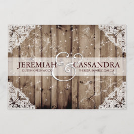 Antiek Sparkle Witte Kant Huwelijksuitnodiging Kaart