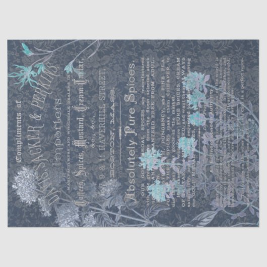 Antiek specerijen en ephemera-debetpapier tissuepapier (Voorkant)