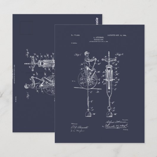Antiek Speelgoed 1904 Patenttekening Briefkaart (Voorkant / Achterkant)