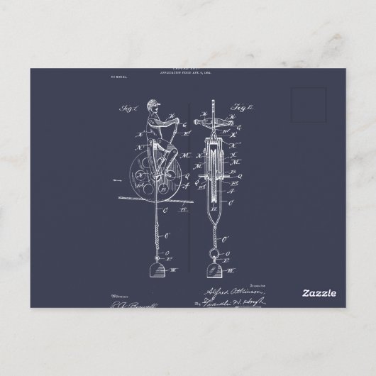 Antiek Speelgoed 1904 Patenttekening Briefkaart (Achterkant)