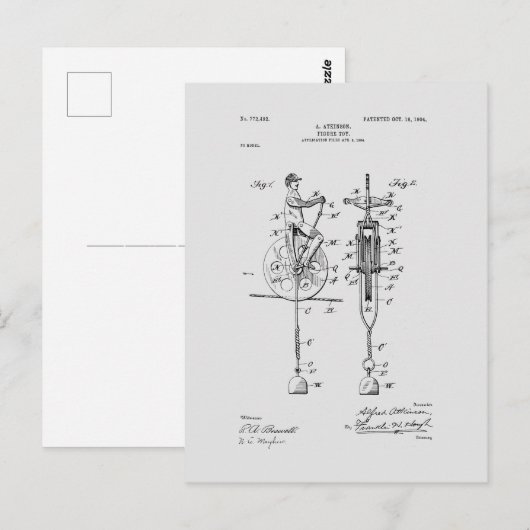 Antiek Speelgoed 1904 Patenttekening Briefkaart (Voorkant / Achterkant)