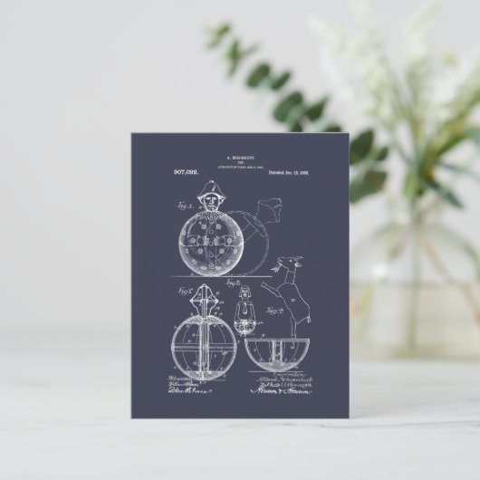 Antiek Speelgoed 1908 Roly Poly Patenttekening Briefkaart (Staand voorkant)