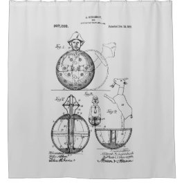Antiek Speelgoed 1908 Roly Poly Patenttekening Douchegordijn