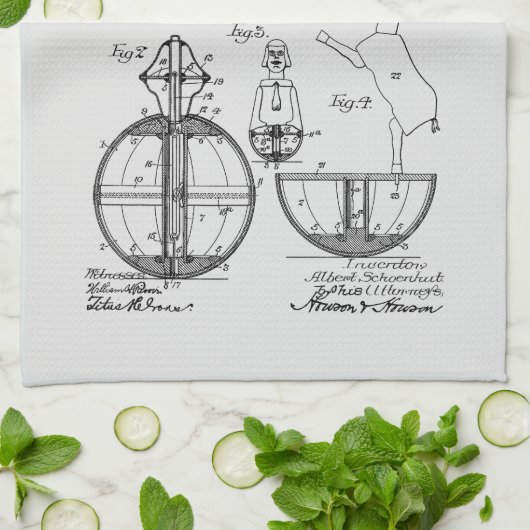 Antiek Speelgoed 1908 Roly Poly Patenttekening Theedoek (Gevouwen)