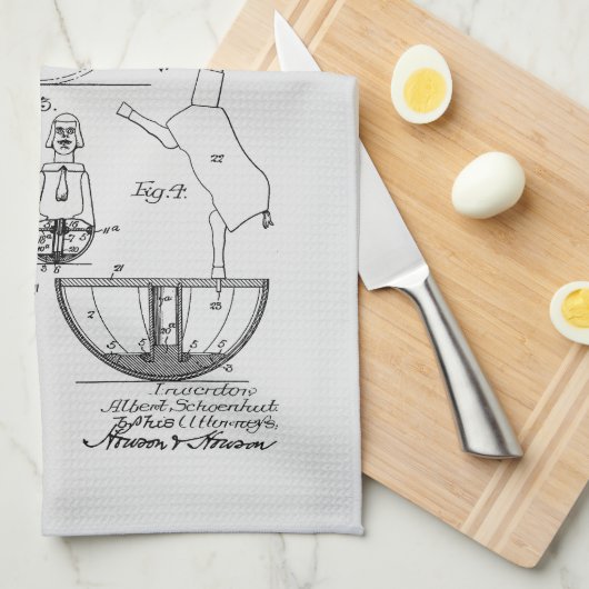 Antiek Speelgoed 1908 Roly Poly Patenttekening Theedoek (Quarter Fold)