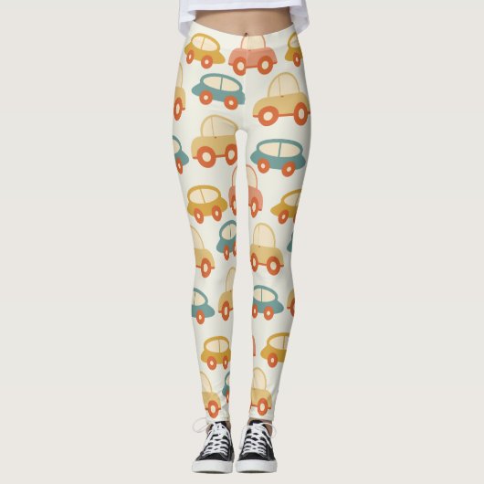 Antiek Speelgoed-auto's Leggings (Voorkant)
