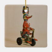  Antiek Speelgoed Duck op Bike Keramisch Ornament (Achterkant)