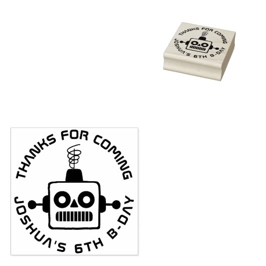 Antiek Speelgoed Robot Dank u Rubberstempel (Gestempeld)