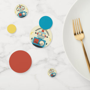 Antiek Speelgoed Robot Verjaardag Confetti