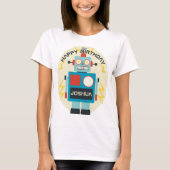 Antiek Speelgoed Robot Verjaardag T-shirt (Voorkant)