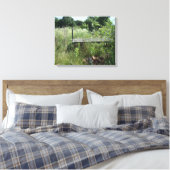 Antiek spoorweg canvas afdruk (Insitu (Slaapkamer))