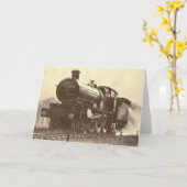 Antiek spoorweg motor Kaart (Gele Bloem)