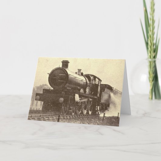 Antiek spoorweg motor Kaart (Voorkant)