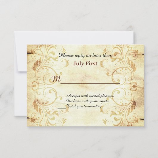 Antiek sprookje Wedingreactie Kaart (Voorkant)