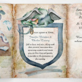 Antiek sprookjesdraak drieluik uitnodiging (Binnenkant midden)