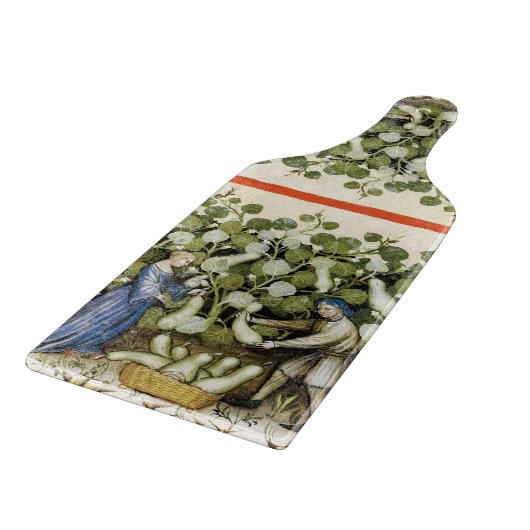 ANTIEK SQUASH HARVEST Floral middeleeuwse miniatuu Snijplank (Hoek)