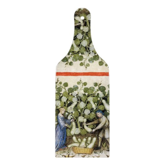 ANTIEK SQUASH HARVEST Floral middeleeuwse miniatuu Snijplank (Voorkant)