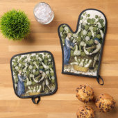 ANTIEK SQUASH HARVEST Medieval Miniature Cutting Ovenwant & Pannenlap Set (Top down)