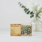 ANTIEK SQUASH HARVEST RED WAX SEAL MONOGRAM VISITEKAARTJE (Staand voorkant)