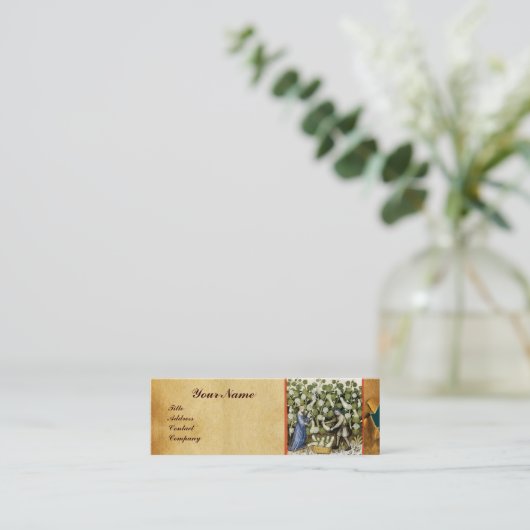 ANTIEK SQUASH HARVEST WAX SEAL MONOGRAM MINI VISITEKAARTJE (Staand voorkant)