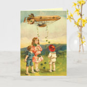 Antiek St. Patrick's Day Wenskaart Kaart (Gele Bloem)