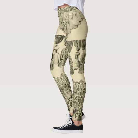 Antiek stampatroon van tassel en kant leggings (Links)