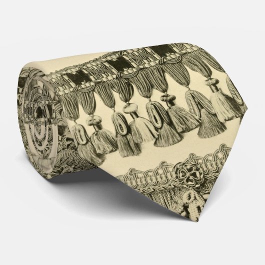 Antiek stampatroon van tassel en kant stropdas (Opgerold)