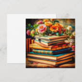 Antiek stapel  boeken en bloemen (Voorkant / Achterkant)