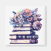 Antiek stapel boeken en Rozen Magneet (Voorkant)