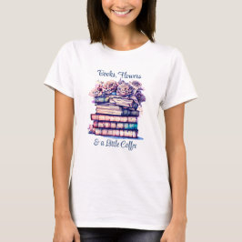  Antiek stapel boeken en  Rozen T-shirt