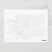 Antiek State Chart of Washington  Afbeelding Briefkaart (Achterkant)