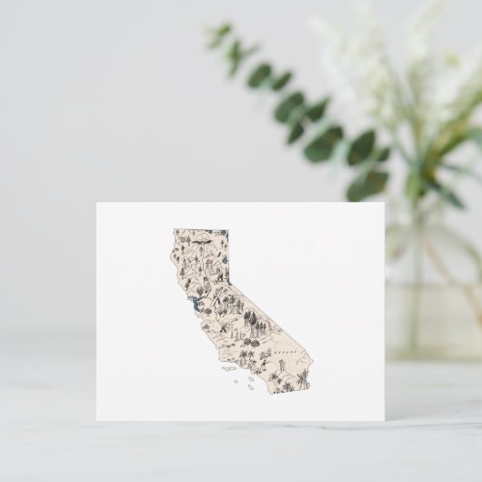 Antiek Statusgrafiek Californische  Afbeelding Briefkaart (Staand voorkant)