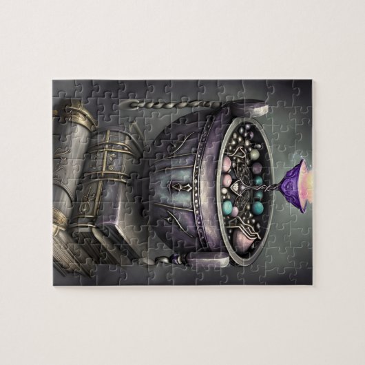 Antiek Steampunk Cauldron op Stack of Spell Books Legpuzzel (Horizontaal)